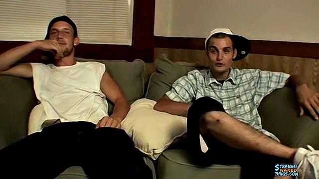 Straight Guys Take Turns Jerking a Cock - Ajax And CG