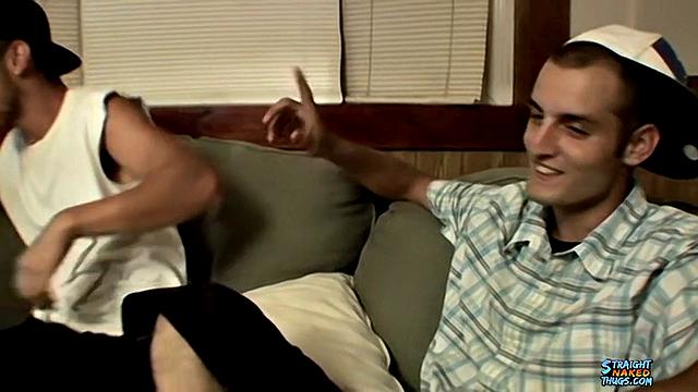 Straight Guys Take Turns Jerking a Cock - Ajax And CG