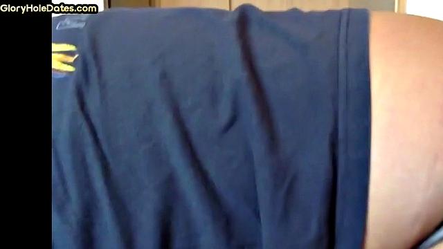 Gloryhole DILF sucks cock in closeup anal sex