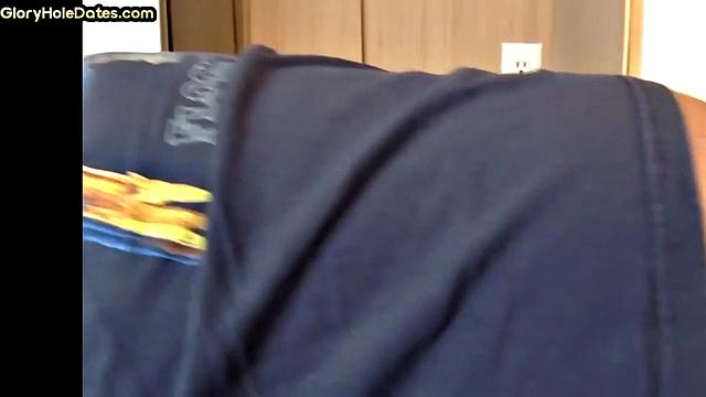 Gloryhole DILF sucks cock in closeup anal sex