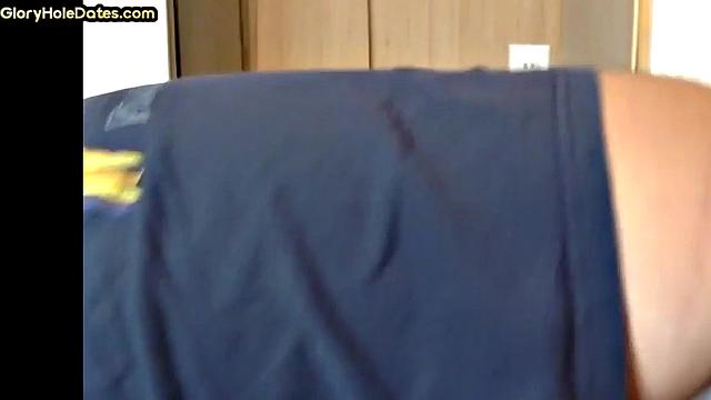 Gloryhole DILF sucks cock in closeup anal sex