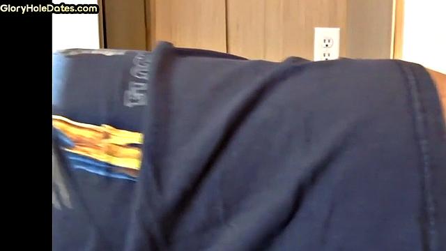 Gloryhole DILF sucks cock in closeup anal sex