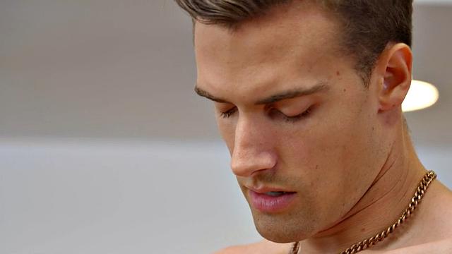 Amateur eager jock wanks cock at home till pleasure