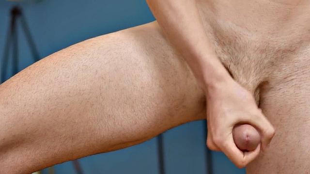 Amateur eager jock wanks cock at home till pleasure