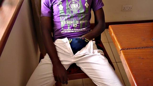 Real black African wanking solo