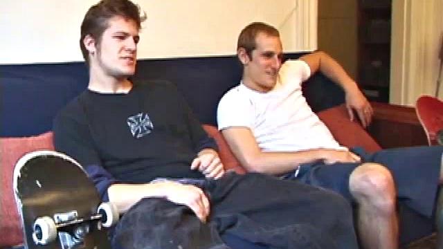 Torque is back with new skater pal Alex West. Torque introduces Alex to the world of porn and soon both boys are naked, beating their meat.