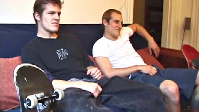 Torque is back with new skater pal Alex West. Torque introduces Alex to the world of porn and soon both boys are naked, beating their meat.