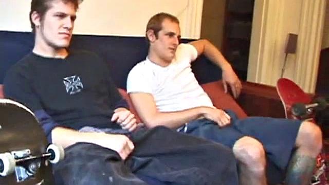 Torque is back with new skater pal Alex West. Torque introduces Alex to the world of porn and soon both boys are naked, beating their meat.