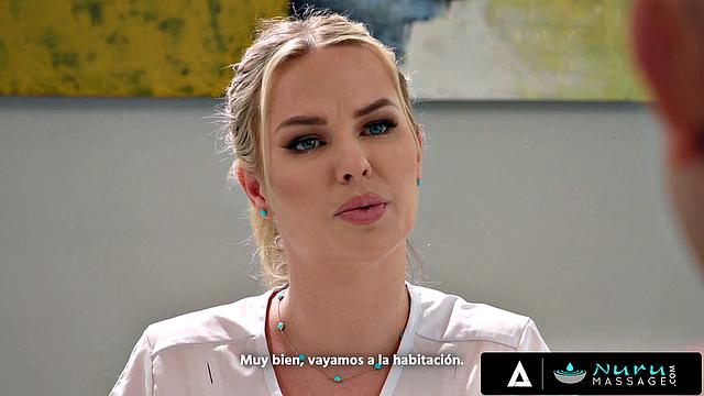 NURU MASSAGE - Sexy Babe Relieves Her Client's Stress With A Hot NURU SPANISH SUBTITLES