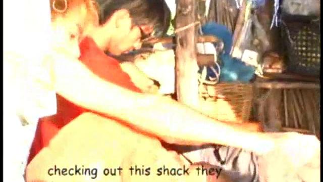 Skinny Asian spraying jizz after being buttfucked in the tent