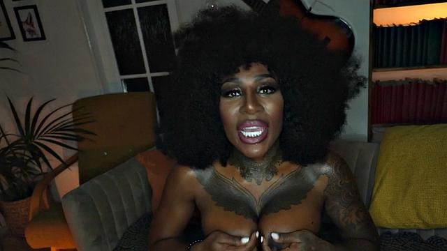 Busty ebony babe deepthroating in POV before pussypounding