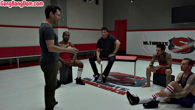 Sub slut gets buttfucked by a lot of maledom