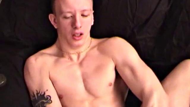 Micha is a 20 year old gymnast. Auntie Bob gets him naked and sucks his dick, while Micha holds the camera. Then he strokes his cock, fucks himself with some anal beads and shoots a nice thick load of cum.