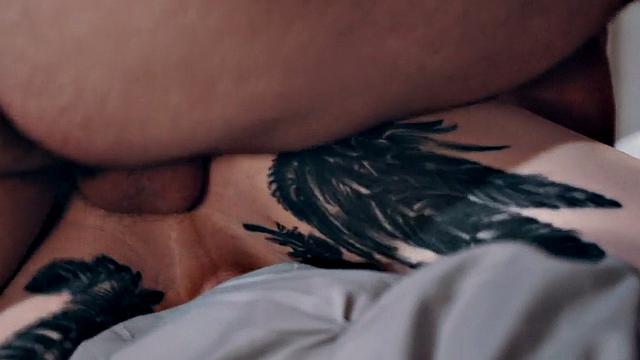 Transgender nympho fucked by male in doggystyle