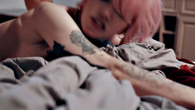 Transgender nympho fucked by male in doggystyle