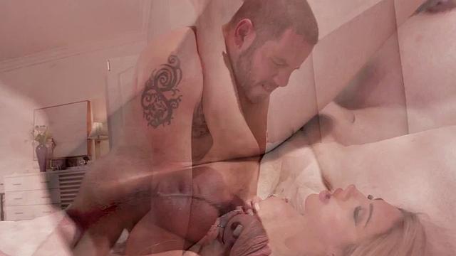 Big-titted racy trans riding lover before anal pounding from back