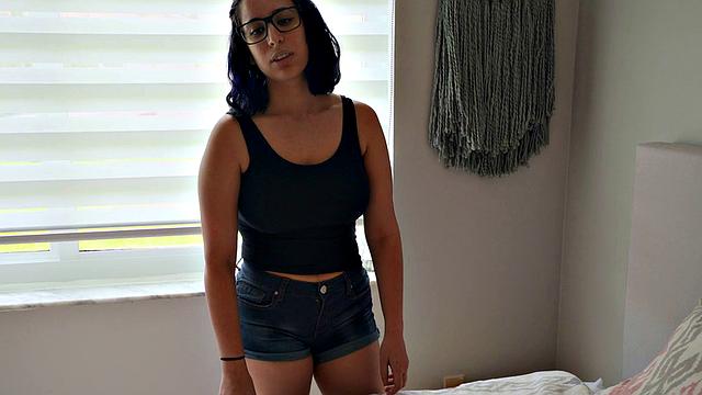 Leah cheats on her boyfriend with a hung stud in a steamy reverse cowgirl fantasy