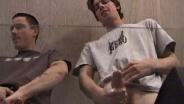 Dan and Jayden stroke side by side, sharing every moan and sensation