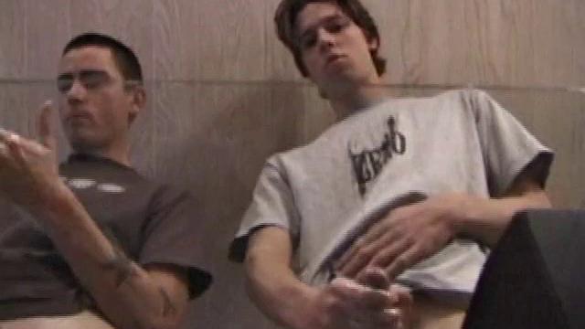 Dan and Jayden stroke side by side, sharing every moan and sensation