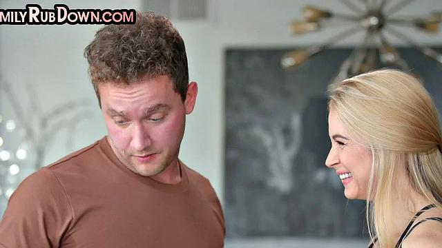 Stepmom deepthroating and cockriding stepson