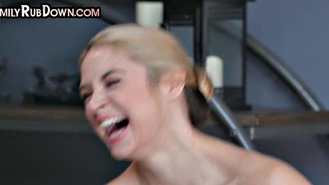 Stepmom deepthroating and cockriding stepson