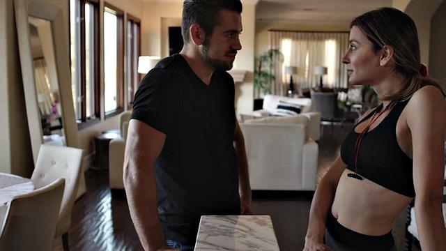 Busty trans gf tugs bf while drilling in erotic scene