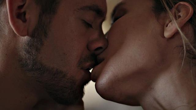 Busty trans gf tugs bf while drilling in erotic scene