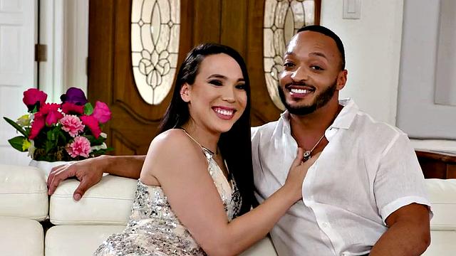 Transgender slut fucked by big dick in anal hole