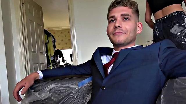 SPASCALSSUBSLUTS - Redhead subslut with Cat Collar in 3way domination