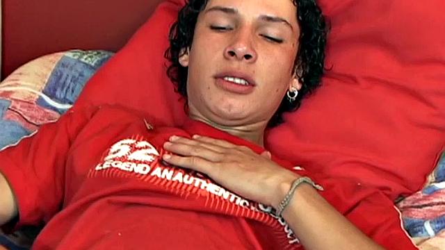 This curly haired Latin twink, with the suck your cock lips, is quick to get naked and stroke up his uncut cock. But before getting down to business, Juan parts his butt cheeks to give us a good look at his hole, and then slides a finger in.
