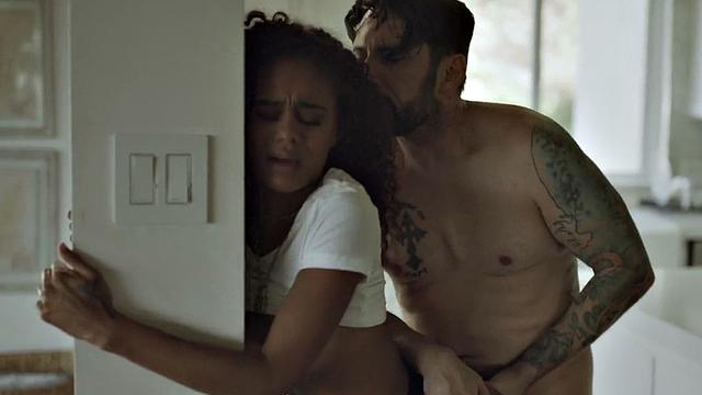 Stepdaddy fucks Ebony squirting after deepthroated