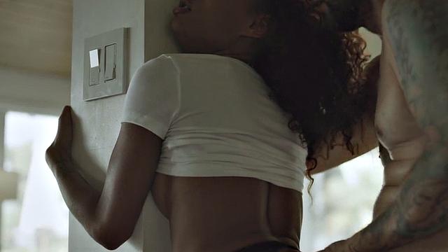 Stepdaddy fucks Ebony squirting after deepthroated