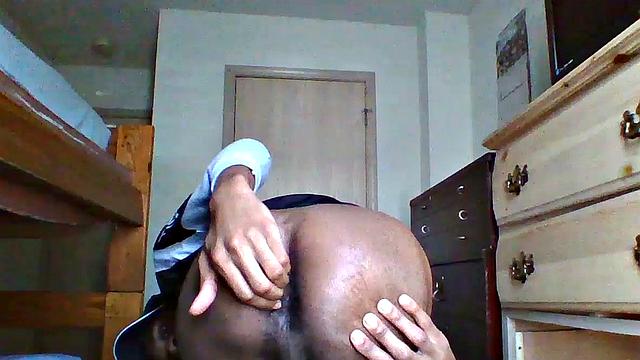 The video quality isn't all that great, but it's good enough to show us that big black dick of his. Unfortunately but Anton's fingering shots don't offer much in the way of detail. Obviously this young man is not shy.