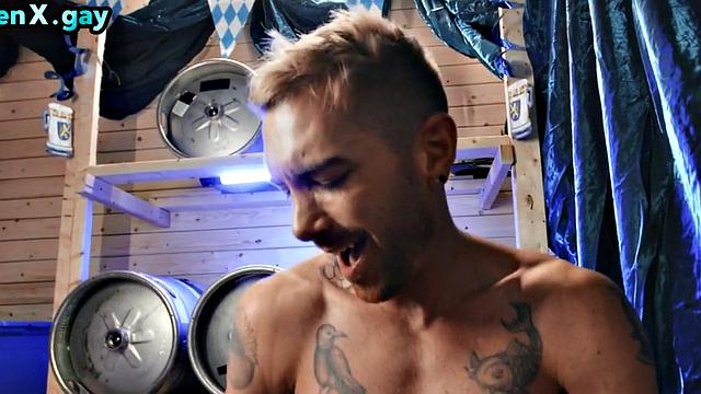 Manly jock barebacks bottom after outdoor party