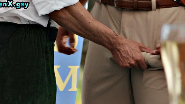 Manly jock barebacks bottom after outdoor party