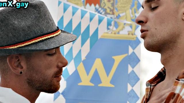 Manly jock barebacks bottom after outdoor party