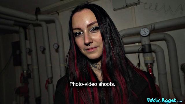 Tattooed Babe Fucked in Boiler Room