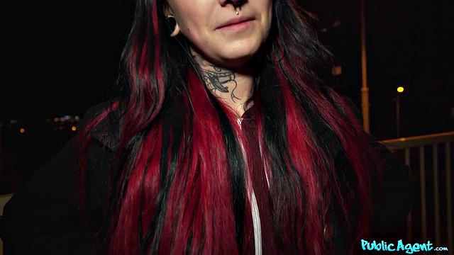 Tattooed Babe Fucked in Boiler Room