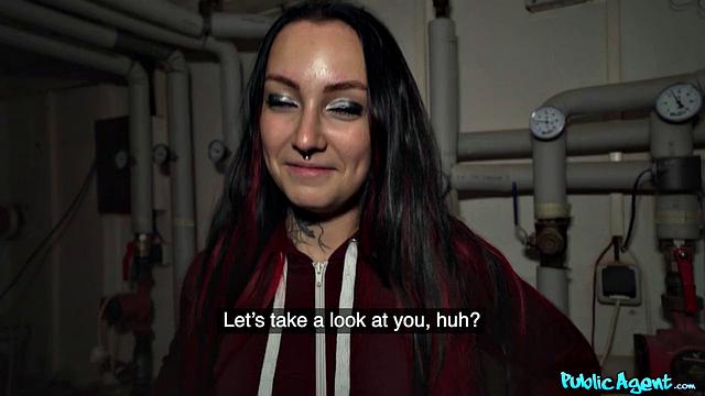 Tattooed Babe Fucked in Boiler Room