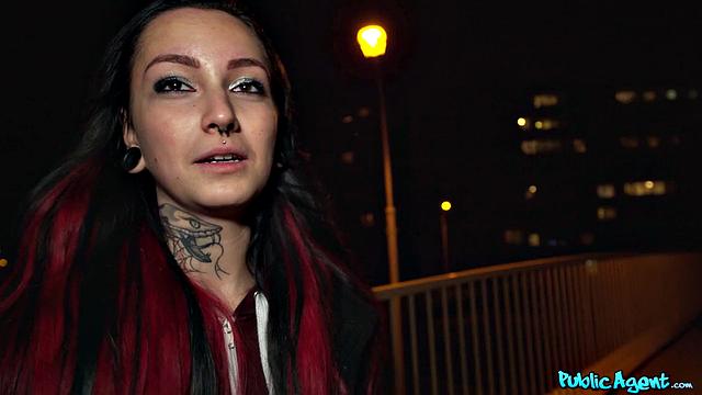 Tattooed Babe Fucked in Boiler Room