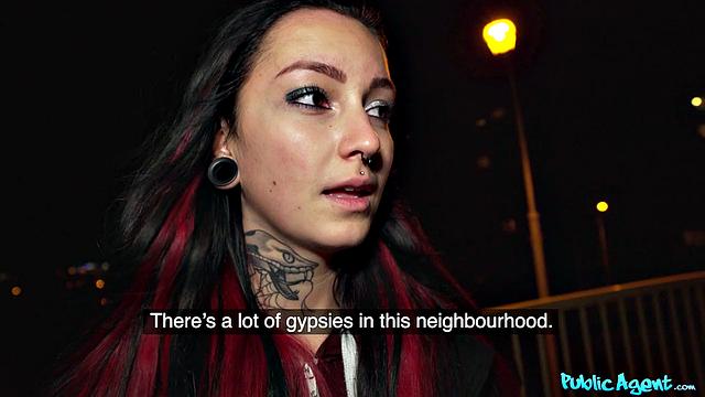 Tattooed Babe Fucked in Boiler Room