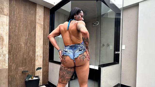 Oiled Brazilian barebacked after pool