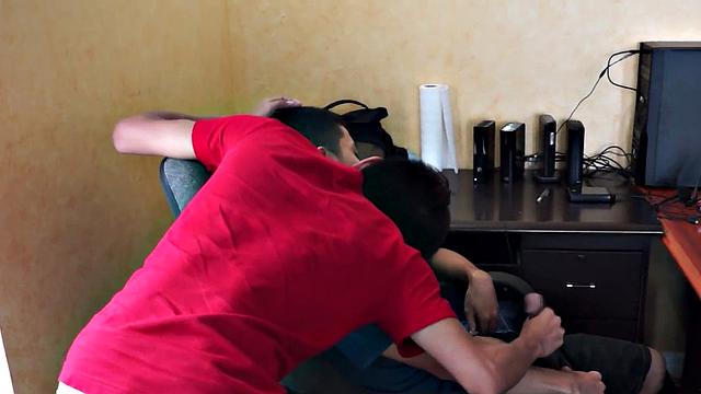 Skinny Asian twink fucks BF in bedroom