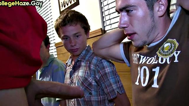 College amateur goes gay in fraternity hazed anal sex