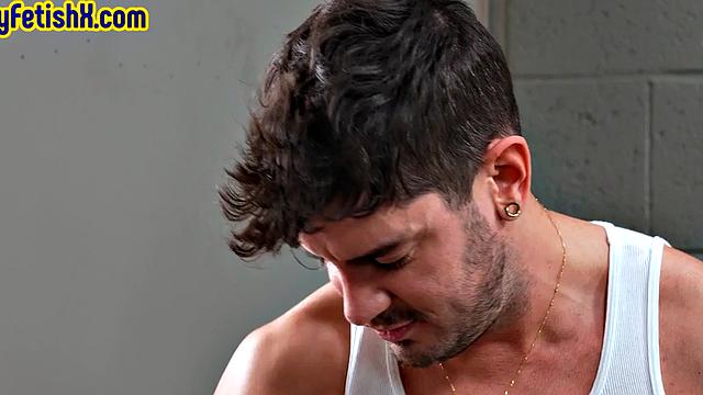 Fisting stud in prison fists butthole after cocksucking