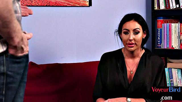 Voyeur CFNM British babe teases jerk who strokes cock