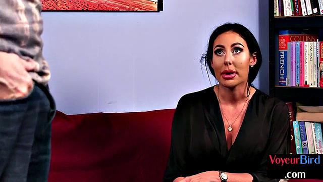 Voyeur CFNM British babe teases jerk who strokes cock