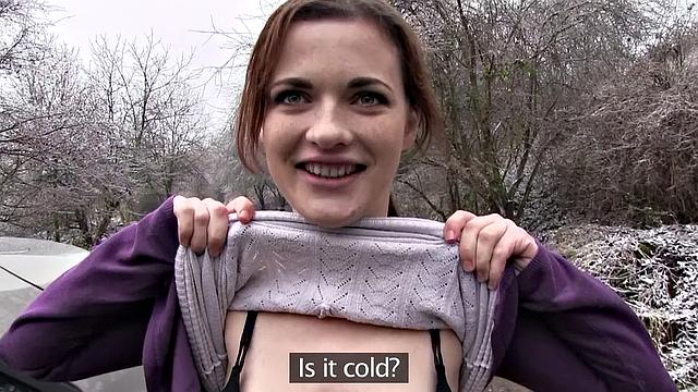 Car Sex with Big Boobs Student
