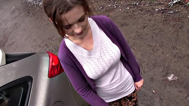 Car Sex with Big Boobs Student