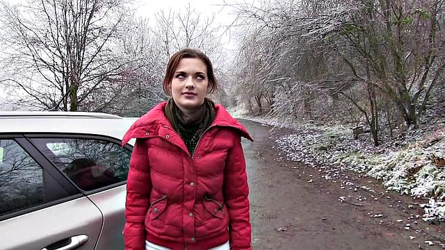 Car Sex with Big Boobs Student